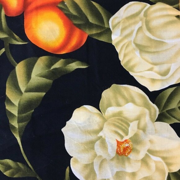 𝅺VINTAGE Sewing Fabric Floral Fruit Leaves - Picture 1 of 3